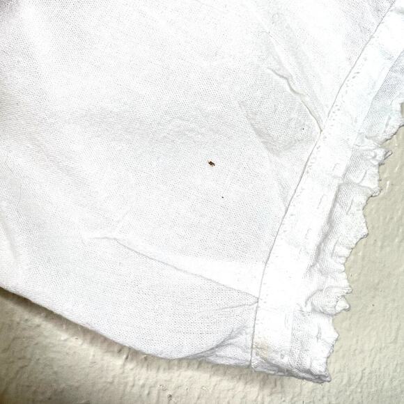 Vintage Puff Sleeve Button Front Top Cardigan Off White Short Sleeve Pintuck - Picture 8 of 8